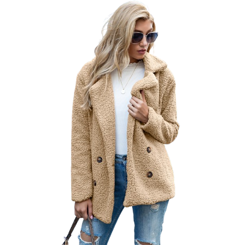Funki Findz | Jackets | Women's Full Lapel Collar Sherpa Coat