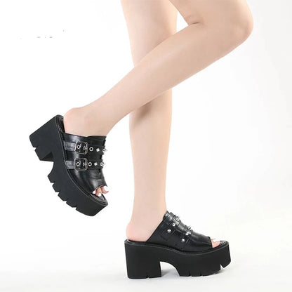 Funki Findz | Shoes | Women's Gothic Punk High Wedge Heels