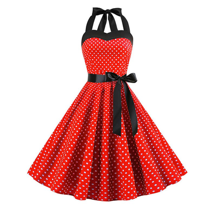 Funki Findz | Dresses | Women's Polka Dot Swing Halter Dress