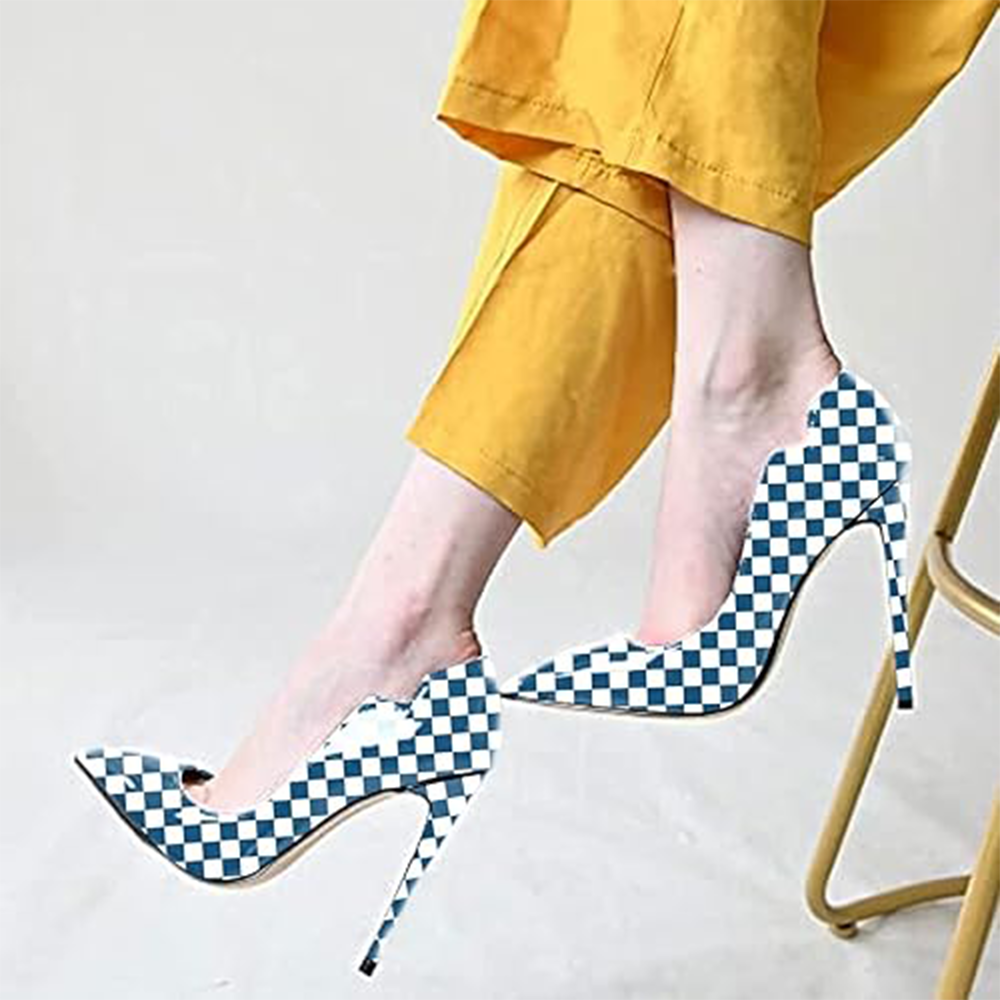 Funki Findz | Shoes | Women's Colored Checkered Patent High Heels
