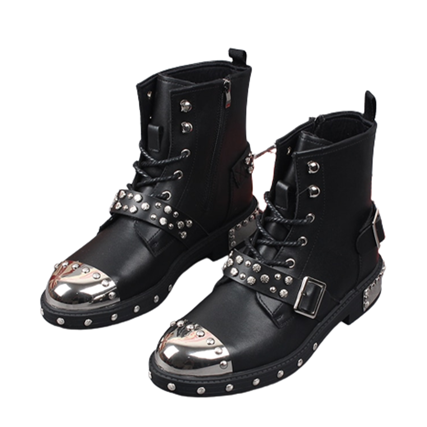 Funki Findz | Boots | Men's Leather Gothic Rivet Ankle Boots