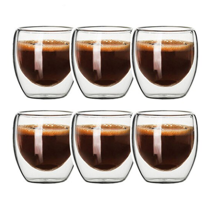 Funki Findz | Cups | Glass Double Wall Expresso Coffee Cup Set