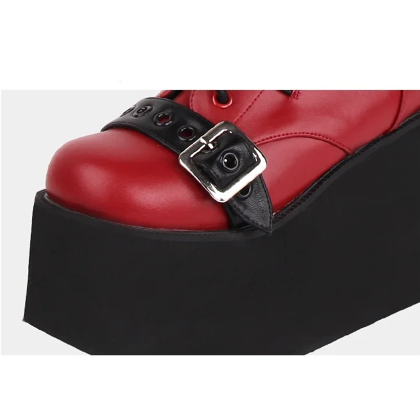 Funki Findz | Boots | Women's Gothic Buckle Strap Biker Boots