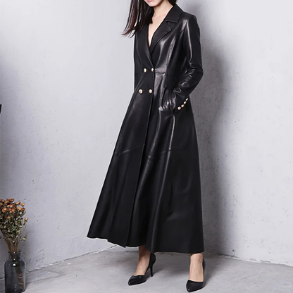 Funki Findz | Jackets | Women's Long Faux Leather Swing Coat