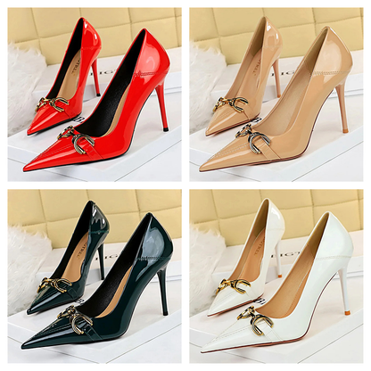 Funki Findz | Shoes | Women's Patent Leather Buckle Toe Pumps