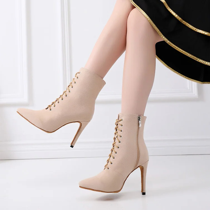 Funki Findz | Boots | Women's Lace-up Suede Dress Boots