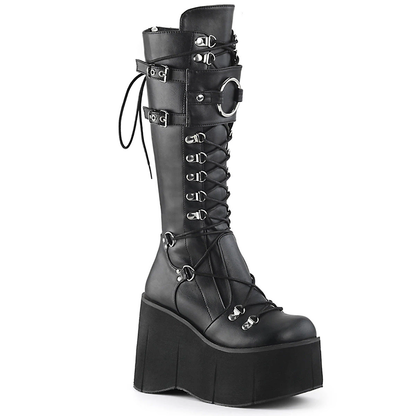 Funki Findz | Boots | Women's Goth Lace Up Platform Wedges