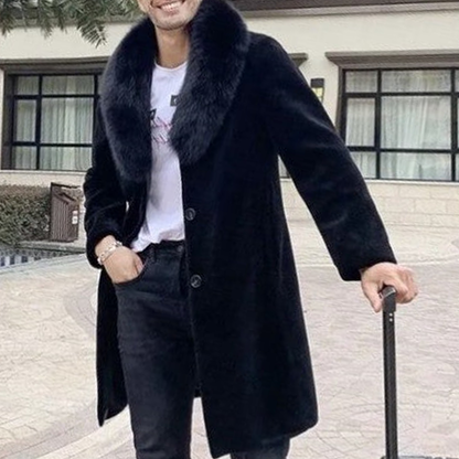Funki Findz | Jackets | Men's Long Faux Fur Buttoned Up Coat
