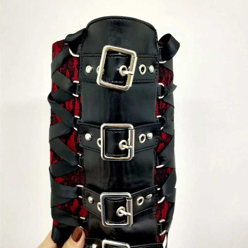 Funki Findz | Boots | Women's Ribbon Lace Up Platform Boots
