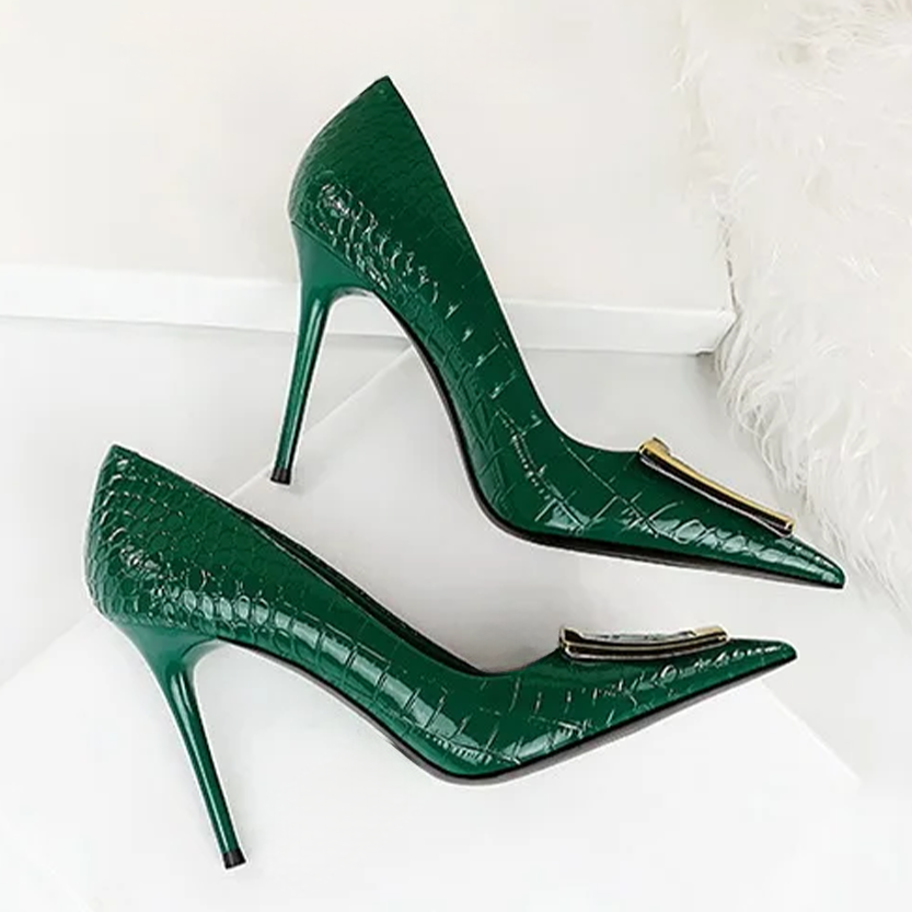 Funki Findz | Shoes | Women's Metal Buckle Pointed Toe Pumps