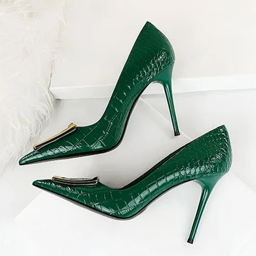 Funki Findz | Shoes | Women's Metal Buckle Pointed Toe Pumps