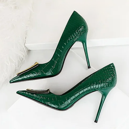 Funki Findz | Shoes | Women's Metal Buckle Pointed Toe Pumps