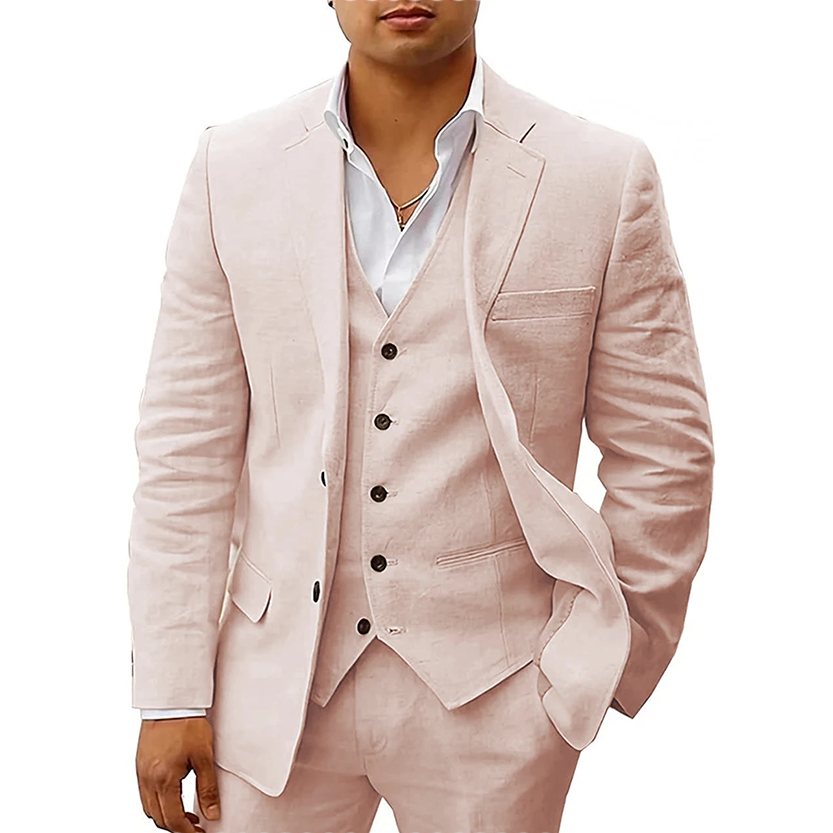 Funki Findz | Suits | Men's 3 Pcs Linen Summer Wedding Suits