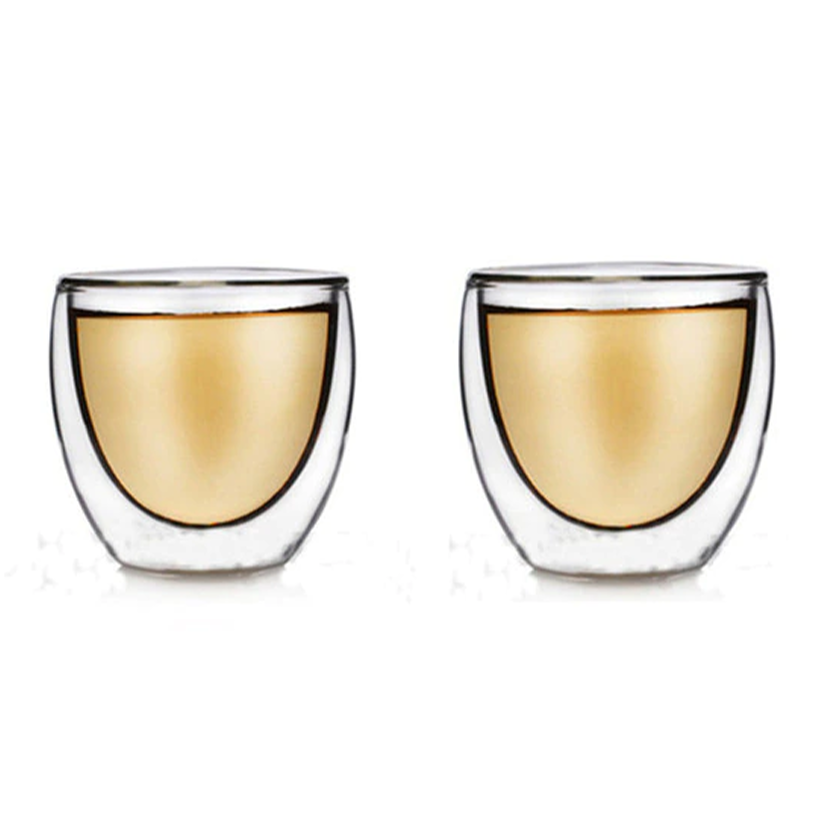 Funki Findz | Cups | Glass Double Wall Expresso Coffee Cup Set
