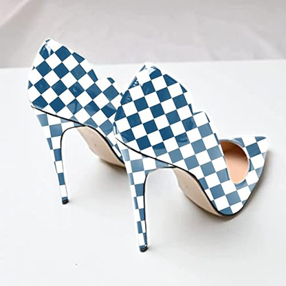 Funki Findz | Shoes | Women's Colored Checkered Patent High Heels