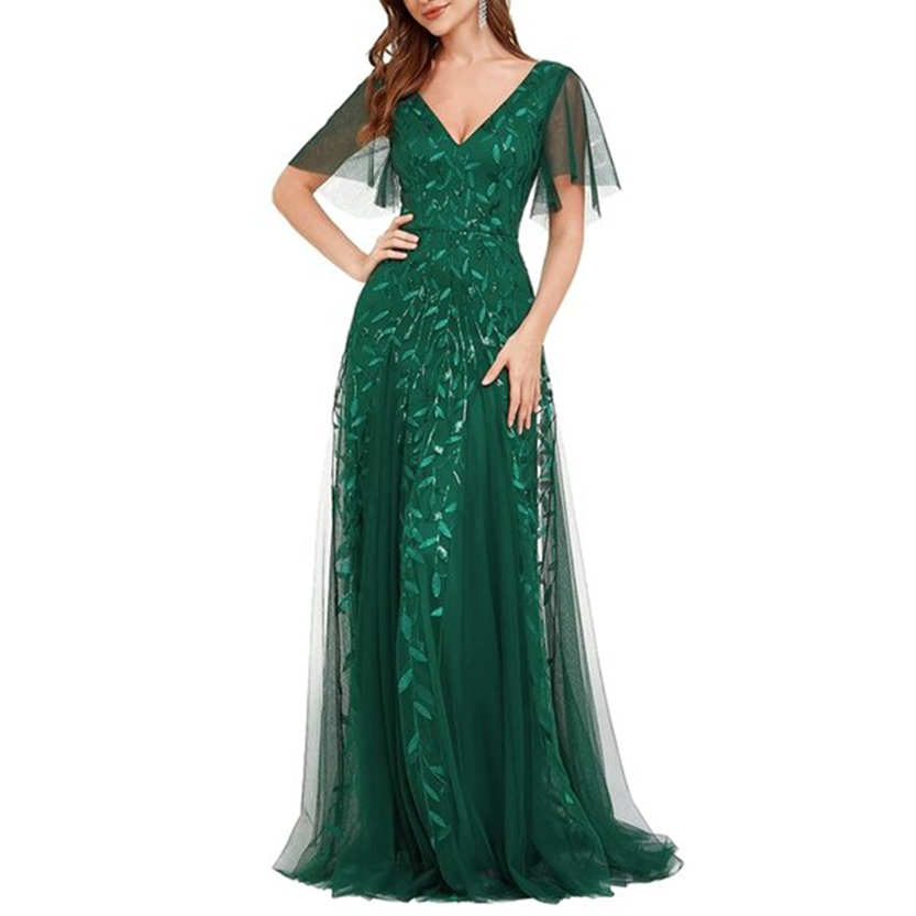 Funki Findz | Dresses | Women's Long Sequin Lace Formal Dress