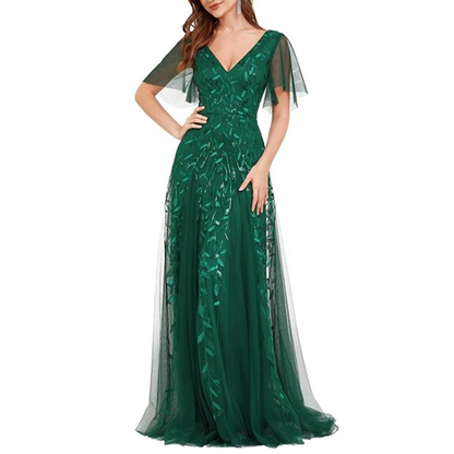 Funki Findz | Dresses | Women's Long Sequin Lace Formal Dress