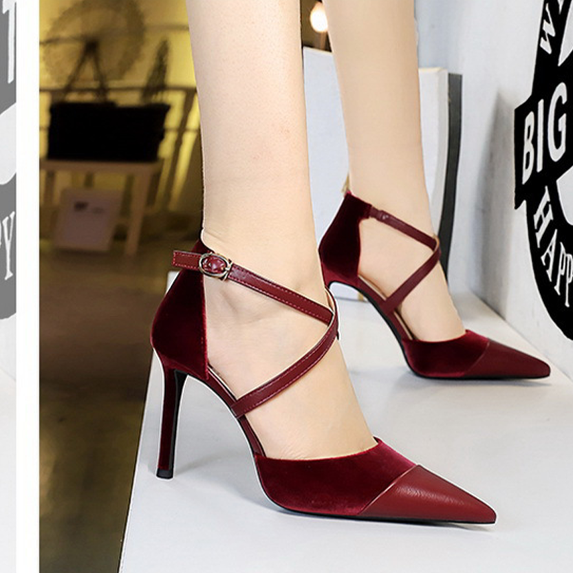 Funki Findz | Shoes | Women's Cross Strap Faux Suede Stilettos