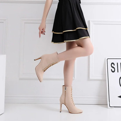 Funki Findz | Boots | Women's Lace-up Suede Dress Boots