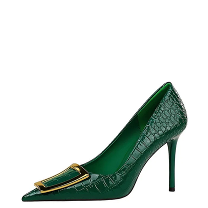 Funki Findz | Shoes | Women's Metal Buckle Pointed Toe Pumps