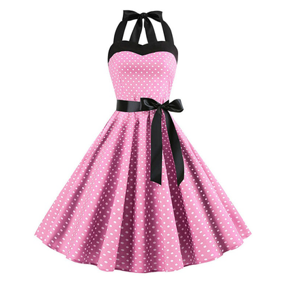 Funki Findz | Dresses | Women's Polka Dot Swing Halter Dress