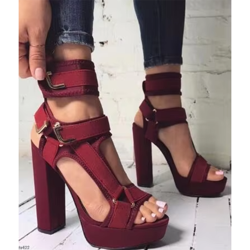 Funki Findz | Shoes | Women's Chunky Heel Strappy Sandals