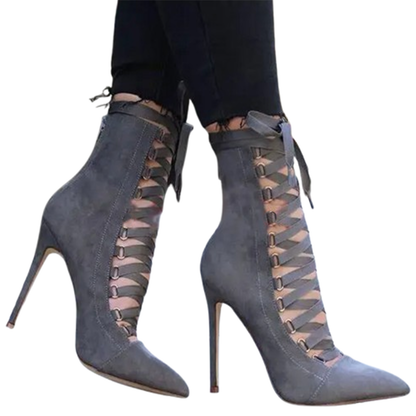 Funki Findz | Boots | Women's Lace Up High Heel Ankle Boots