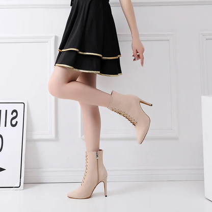 Funki Findz | Boots | Women's Lace-up Suede Dress Boots