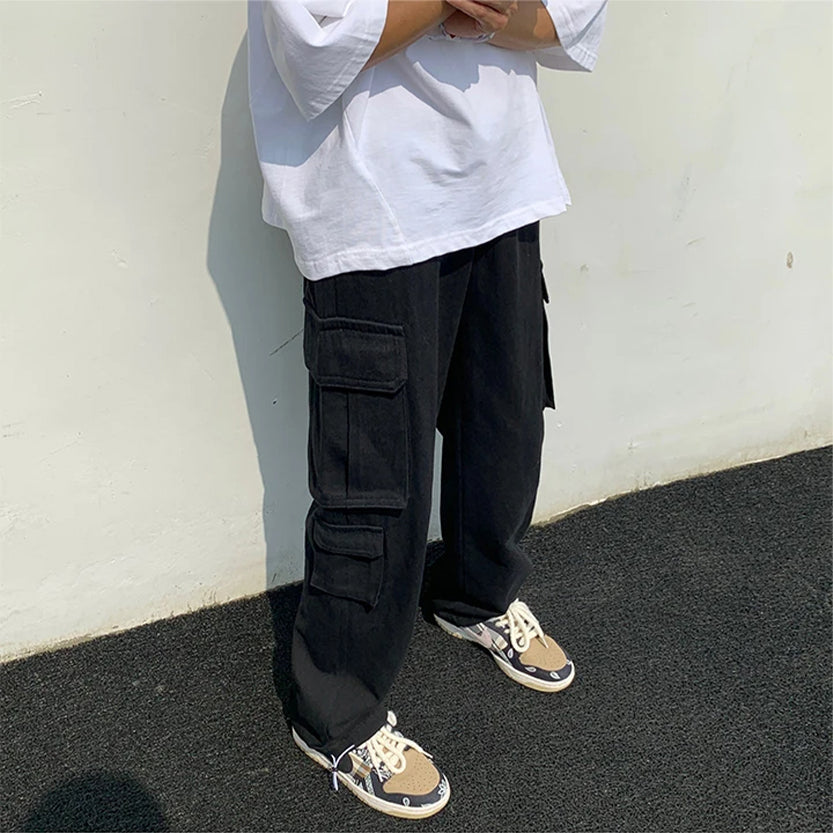 Funki Findz | Pants | Men's Loose Fit Long White Cargo Pants
