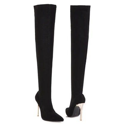Funki Findz | Boots | Women's Cloth Leopard Print Stiletto Boots