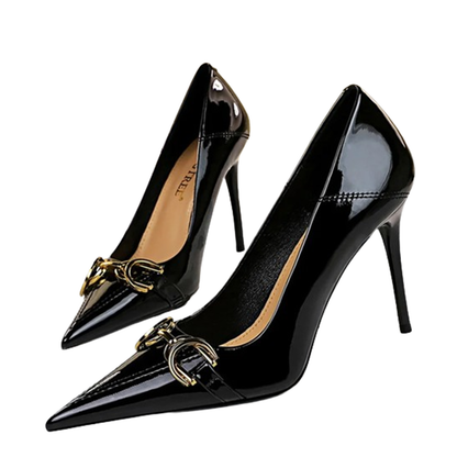 Funki Findz | Shoes | Women's Patent Leather Buckle Toe Pumps