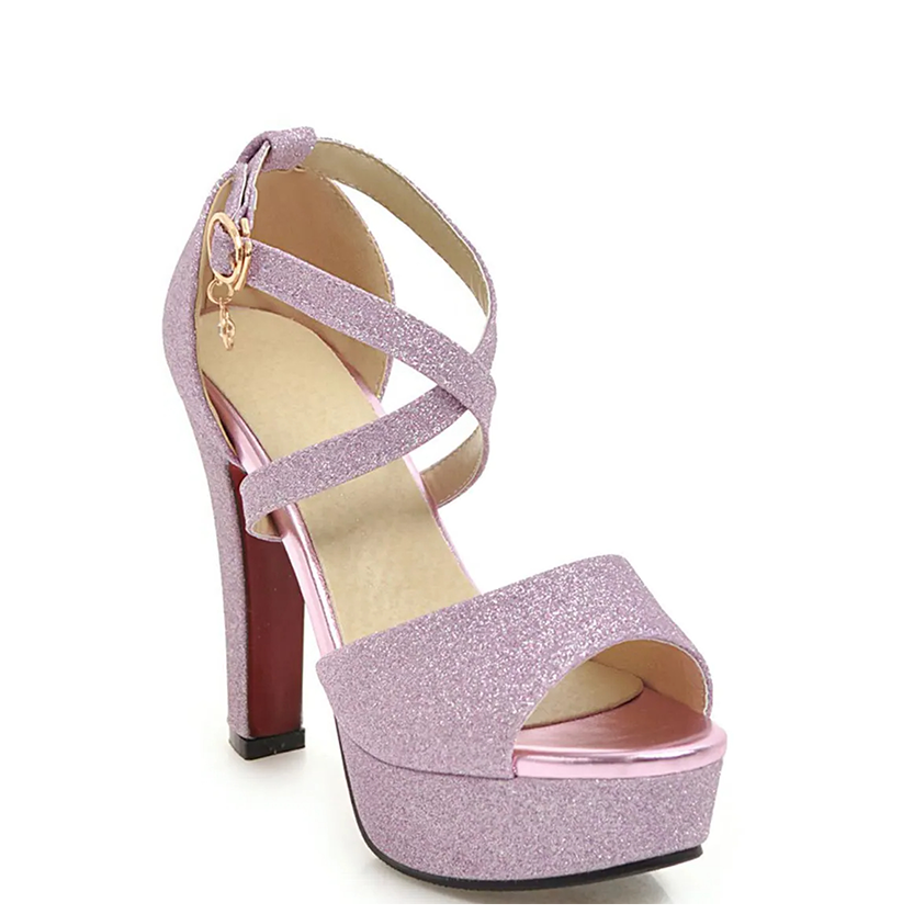 Funki Findz Shoes | Women's Sequin High Platform Sandals