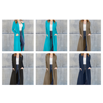 Funki Findz | Jackets | Women's Open Front Long Sleeve Coat