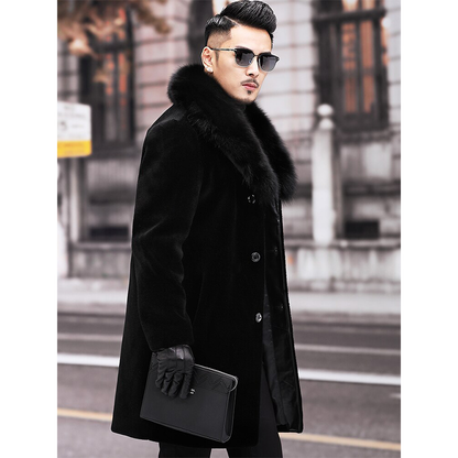 Funki Findz | Jackets | Men's Long Faux Fur Buttoned Up Coat
