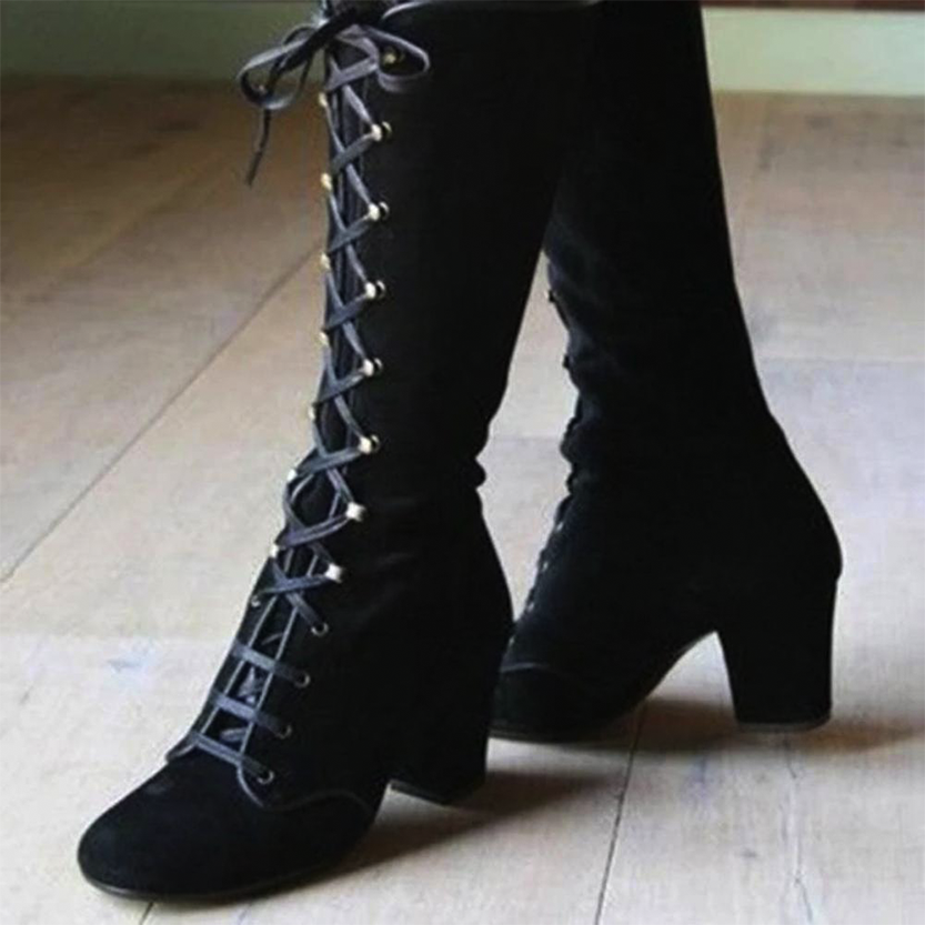 Funki Findz | Boots | Women's Vintage Retro Lace Up Boots