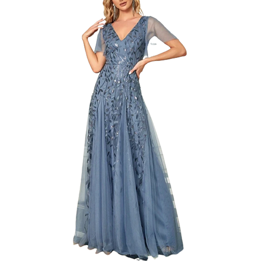Funki Findz | Dresses | Women's Long Sequin Lace Formal Dress