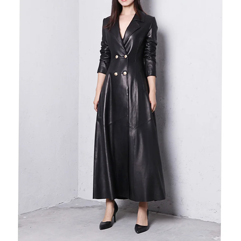 Funki Findz | Jackets | Women's Long Faux Leather Swing Coat