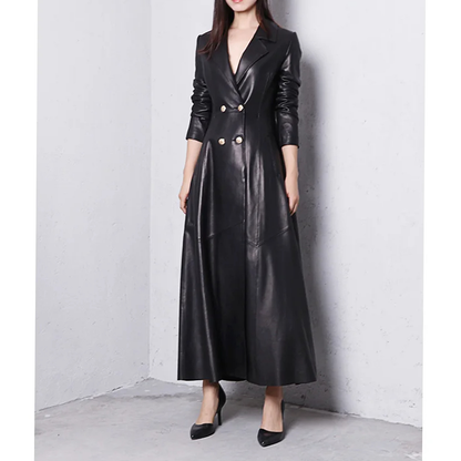 Funki Findz | Jackets | Women's Long Faux Leather Swing Coat