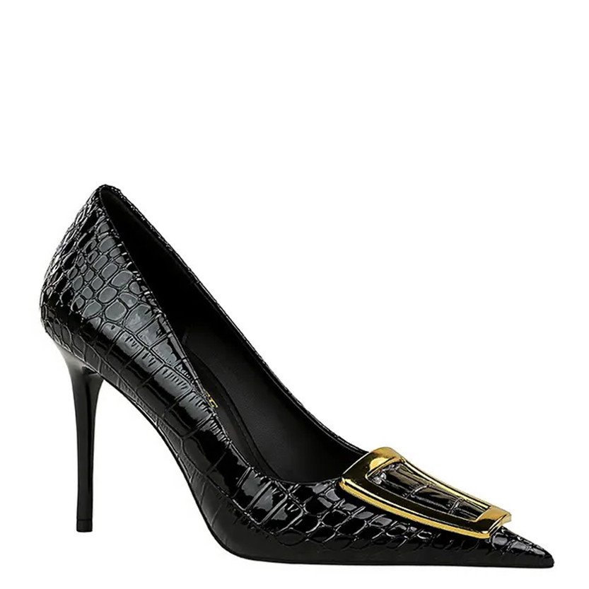 Funki Findz | Shoes | Women's Metal Buckle Pointed Toe Pumps