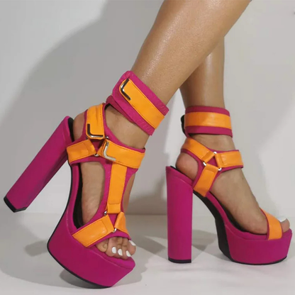 Funki Findz | Shoes | Women's Chunky Heel Strappy Sandals