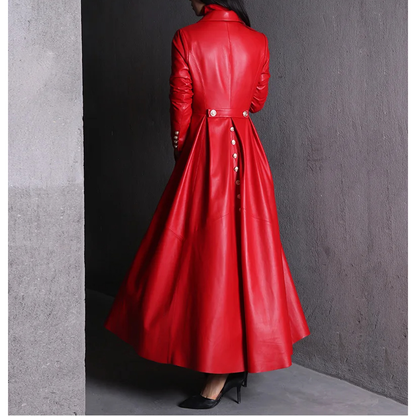 Funki Findz | Jackets | Women's Long Faux Leather Swing Coat