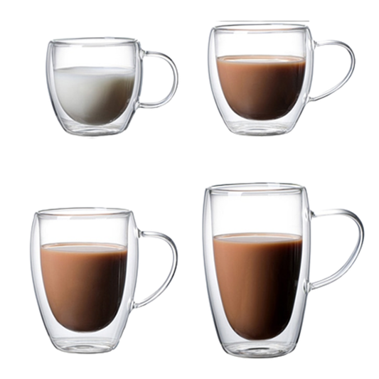 Funki Findz | Cups | Glass Double Wall Borosilicate Mug 2/3/4