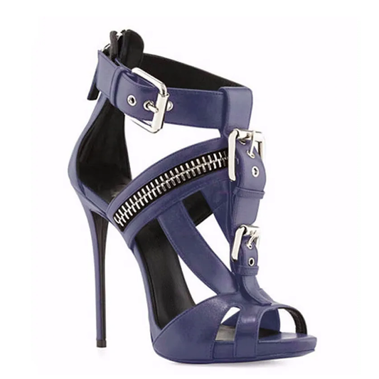Funki Findz | Shoes | Women's Strappy Zipper Stiletto Sandals
