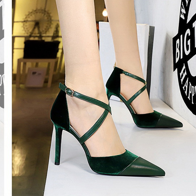 Funki Findz | Shoes | Women's Cross Strap Faux Suede Stilettos