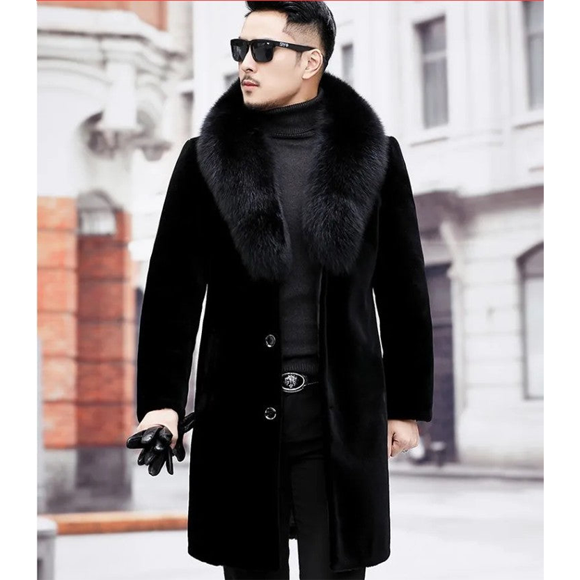 Funki Findz | Jackets | Men's Long Faux Fur Buttoned Up Coat