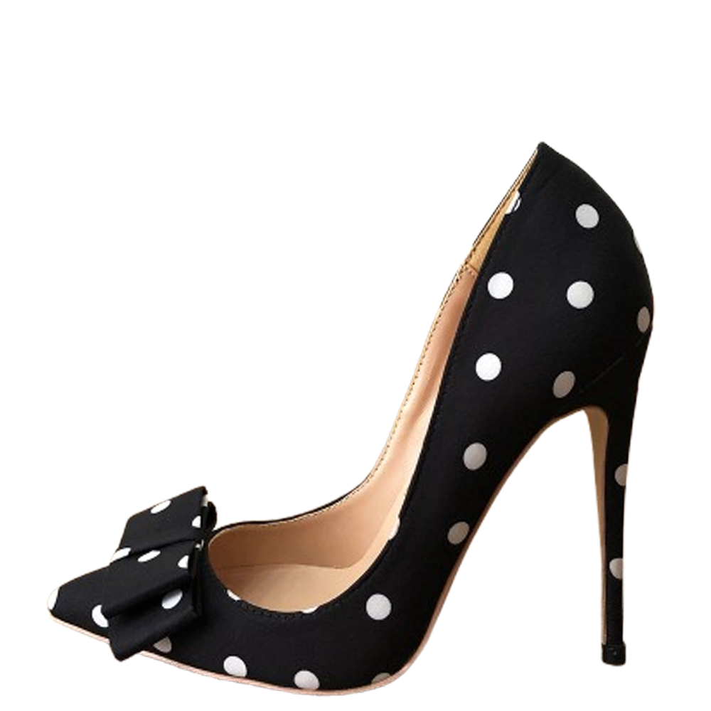 Funki Findz | Shoes | Women's Polka Dot Bowknot Satin Stilettos