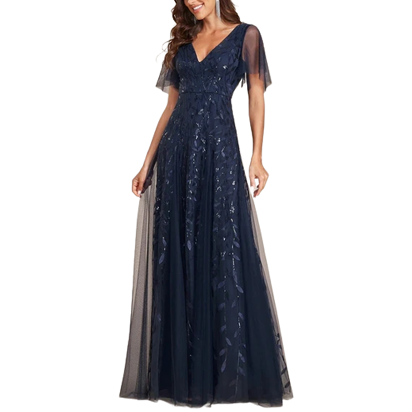 Funki Findz | Dresses | Women's Long Sequin Lace Formal Dress