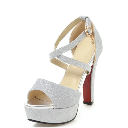 Funki Findz Shoes | Women's Sequin High Platform Sandals