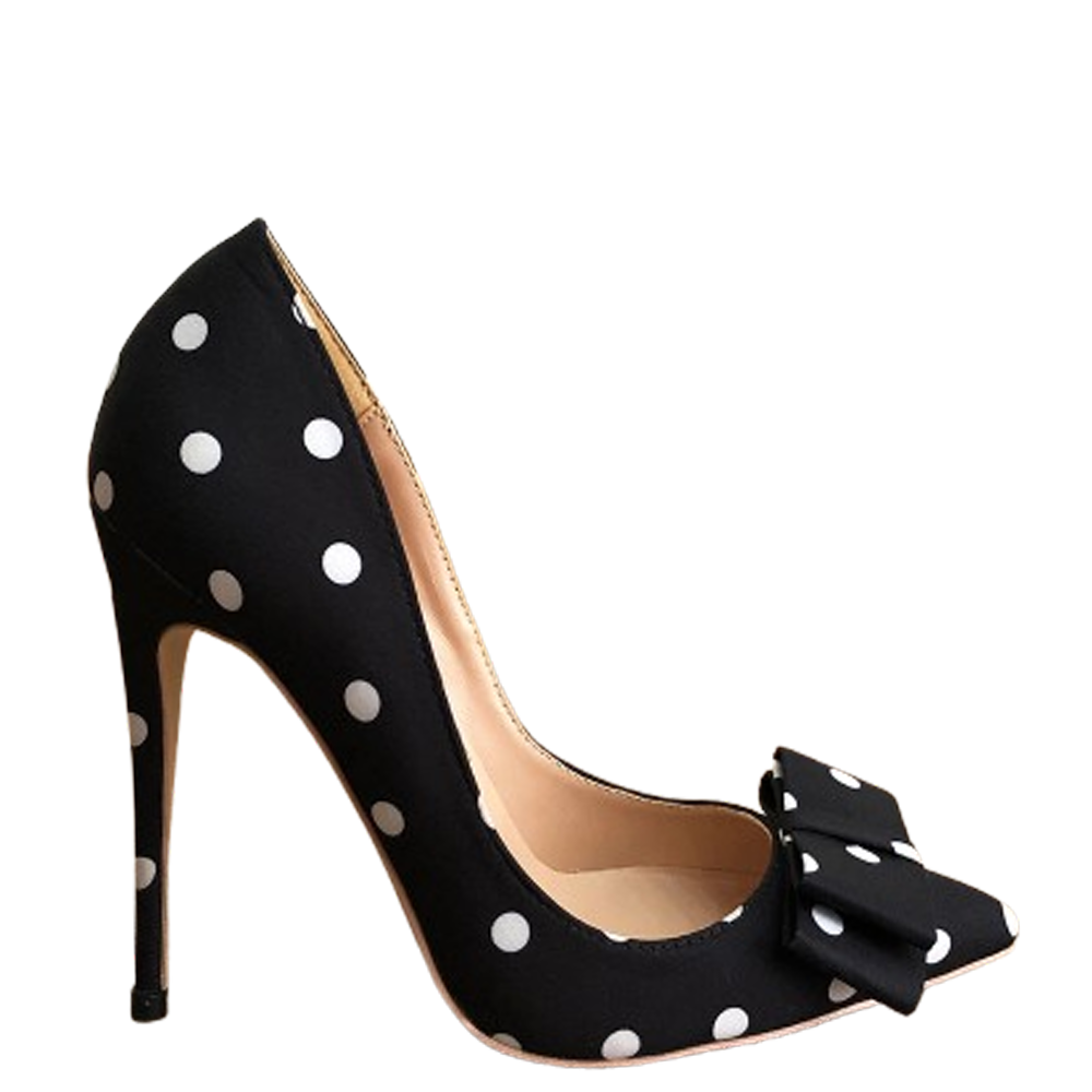 Funki Findz | Shoes | Women's Polka Dot Bowknot Satin Stilettos