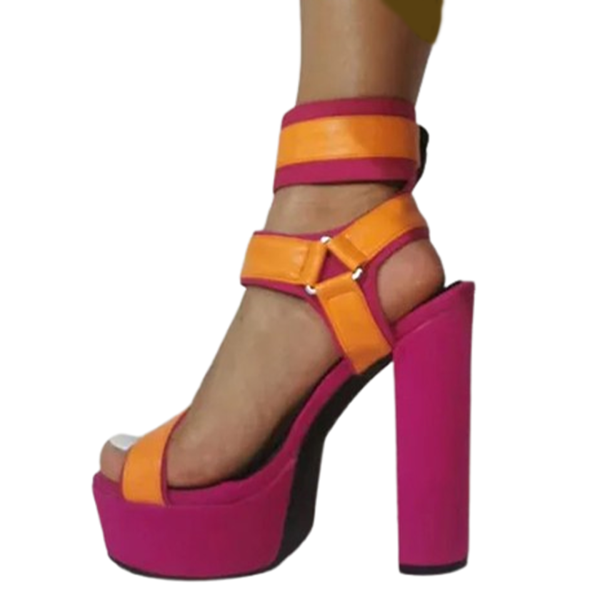 Funki Findz | Shoes | Women's Chunky Heel Strappy Sandals